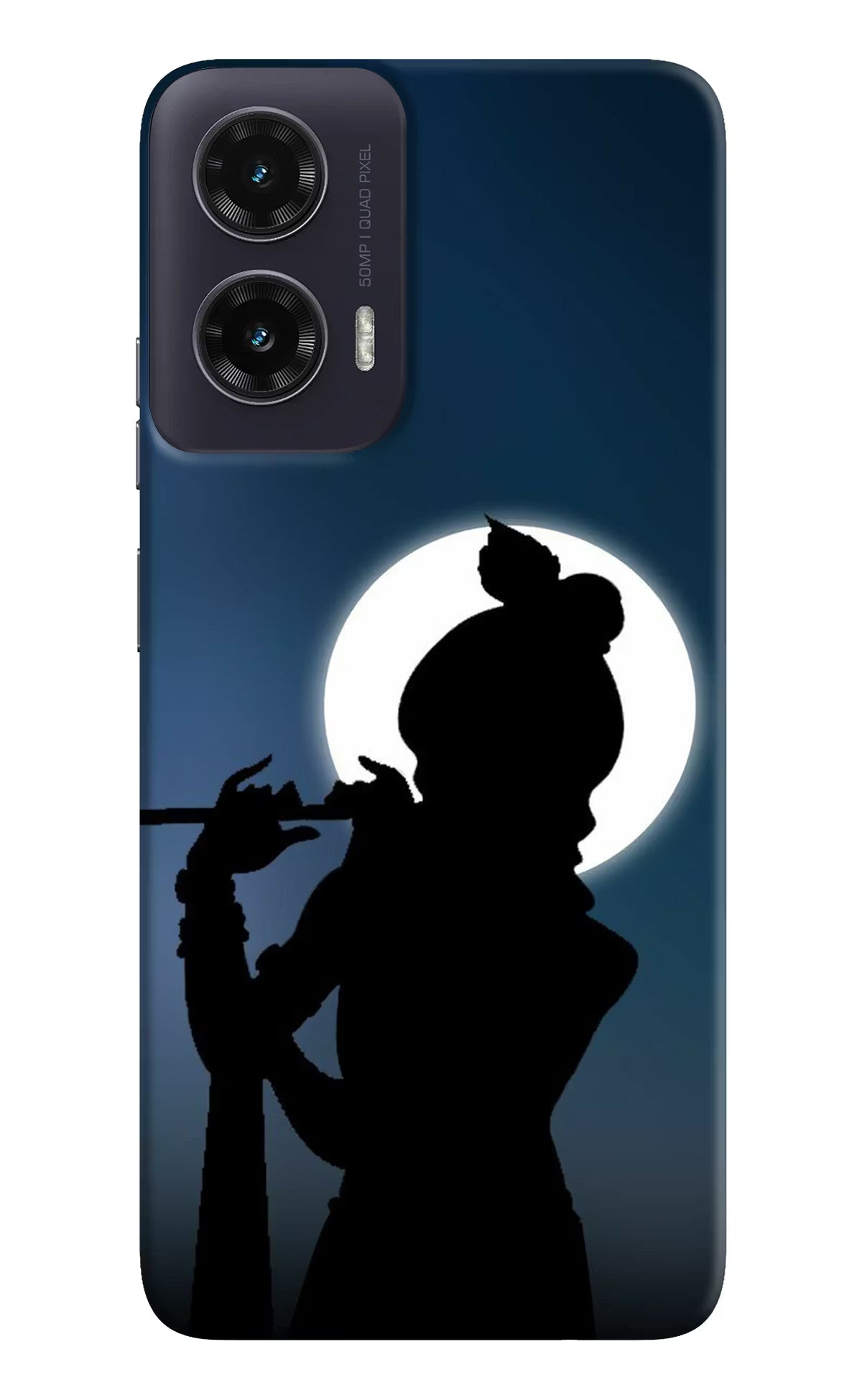 Shri Krishna Silhouette Moto G35 5G Back Cover - Shri Krishna Silhouette Moto G35 5G Hard Case Back Cover by Casekaro Shri Krishna Silhouette Moto G35 5G Hard Case Back Cover by Casekaro