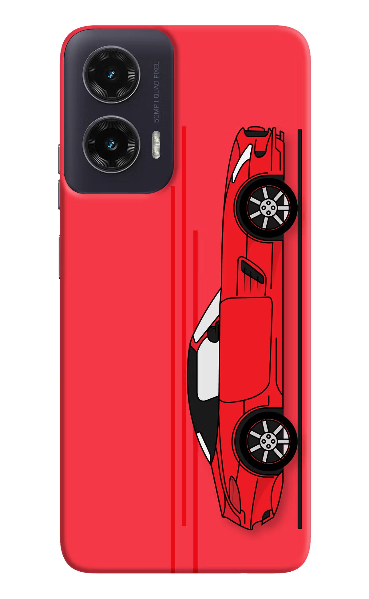 Red Velocity Moto G35 5G Back Cover - Red Velocity Moto G35 5G Hard Case Back Cover by Casekaro Red Velocity Moto G35 5G Hard Case Back Cover by Casekaro