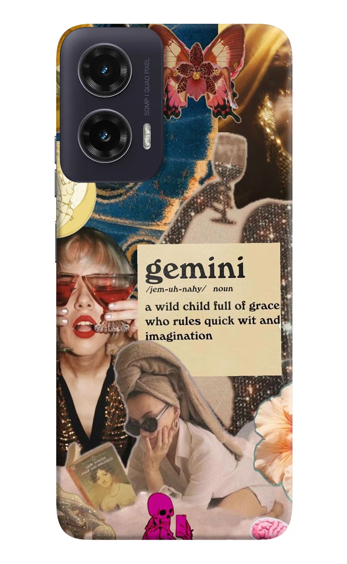 Gemini Zodiac Moto G35 5G Back Cover - Gemini Zodiac Moto G35 5G Hard Case Back Cover by Casekaro Gemini Zodiac Moto G35 5G Hard Case Back Cover by Casekaro