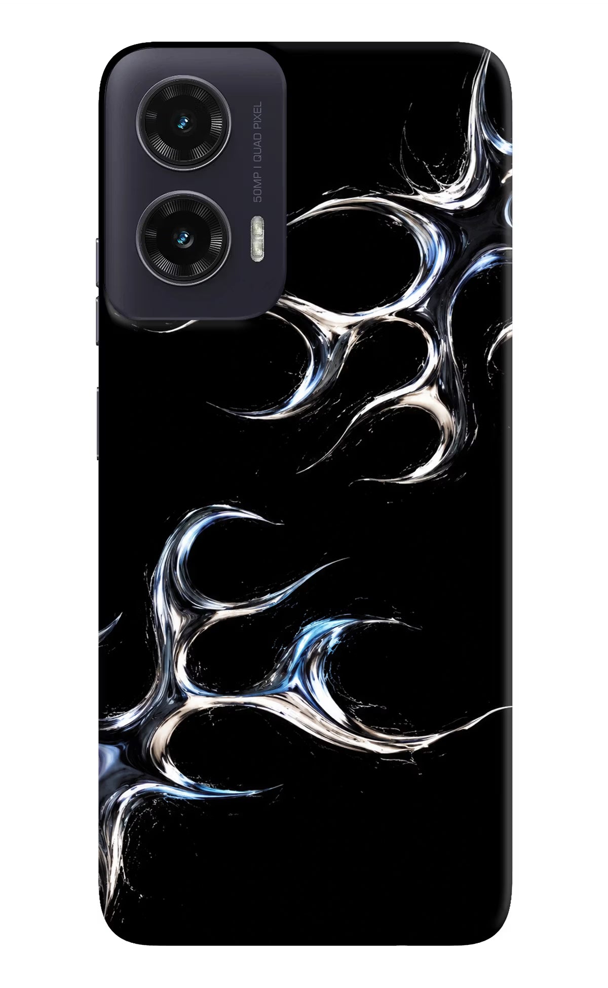 Chrome Tribal Moto G35 5G Back Cover - Chrome Tribal Moto G35 5G Hard Case Back Cover by Casekaro Chrome Tribal Moto G35 5G Hard Case Back Cover by Casekaro
