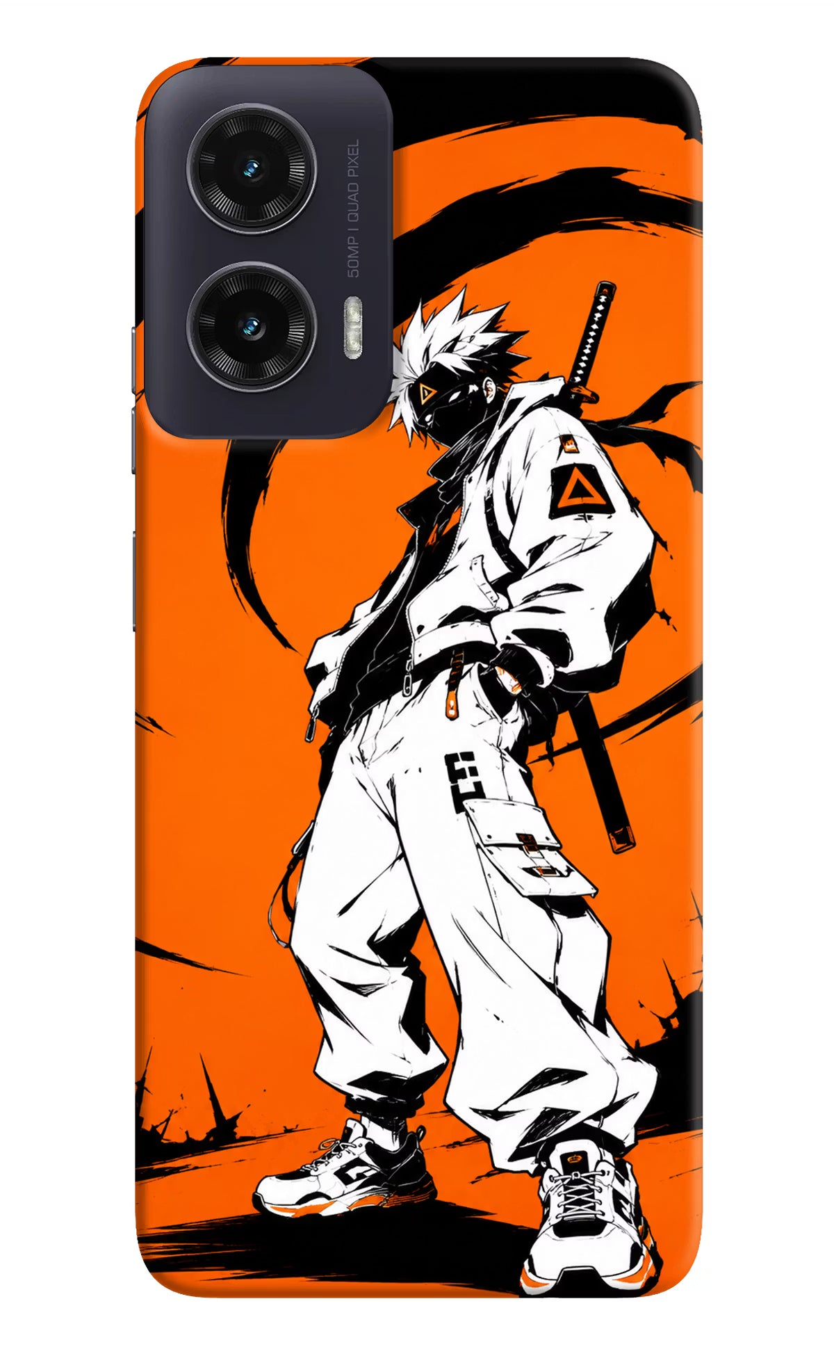 Street Samurai Moto G35 5G Back Cover - Street Samurai Moto G35 5G Hard Case Back Cover by Casekaro Street Samurai Moto G35 5G Hard Case Back Cover by Casekaro