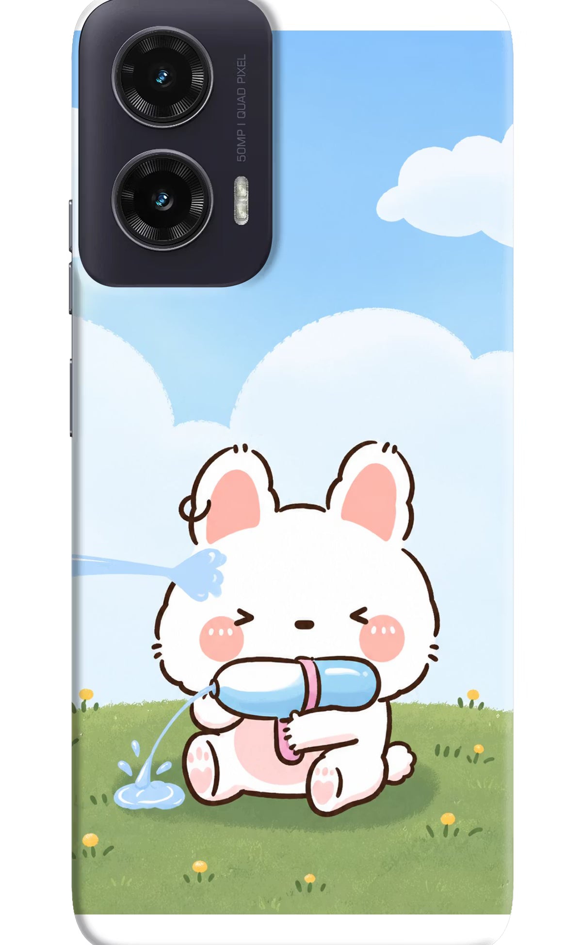 Bunny Treat Moto G35 5G Back Cover - Bunny Treat Moto G35 5G Hard Case Back Cover by Casekaro Bunny Treat Moto G35 5G Hard Case Back Cover by Casekaro