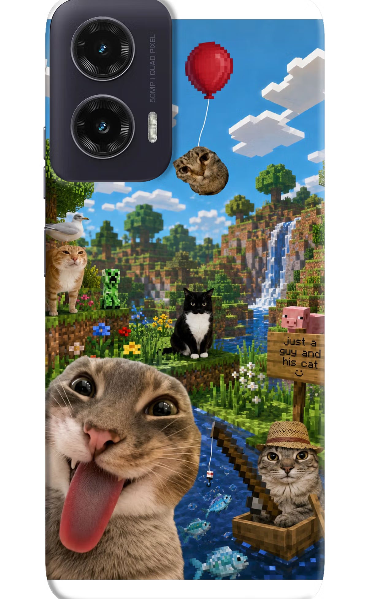 Minecraft Cat Chaos Moto G35 5G Back Cover - Minecraft Cat Chaos Moto G35 5G Back Cover Minecraft Cat Chaos Moto G35 5G Back Cover