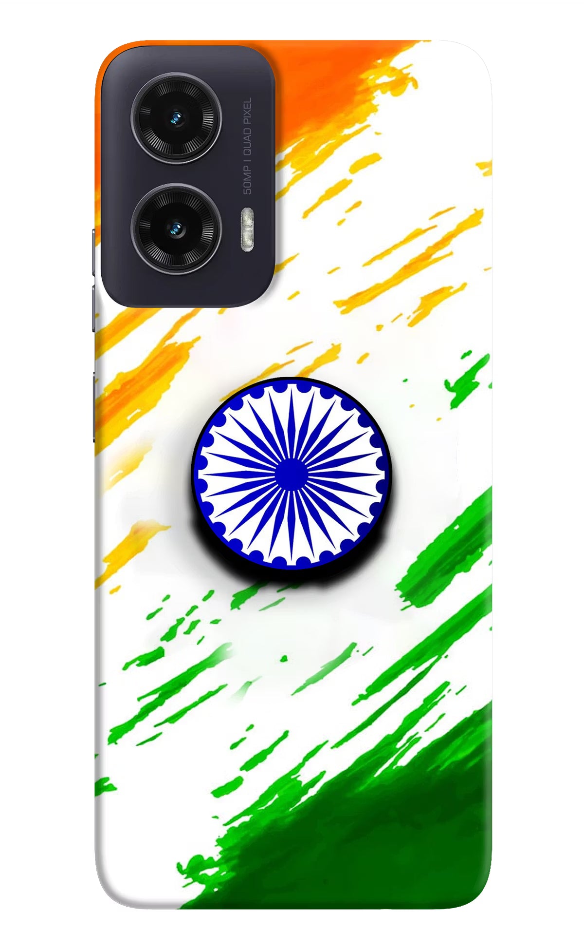 Indian Flag Ashoka Chakra Moto G35 5G Pop Case - Indian Flag Ashoka Chakra Moto G35 5G Pop Case by Casekaro Indian Flag Ashoka Chakra Moto G35 5G Pop Case by Casekaro