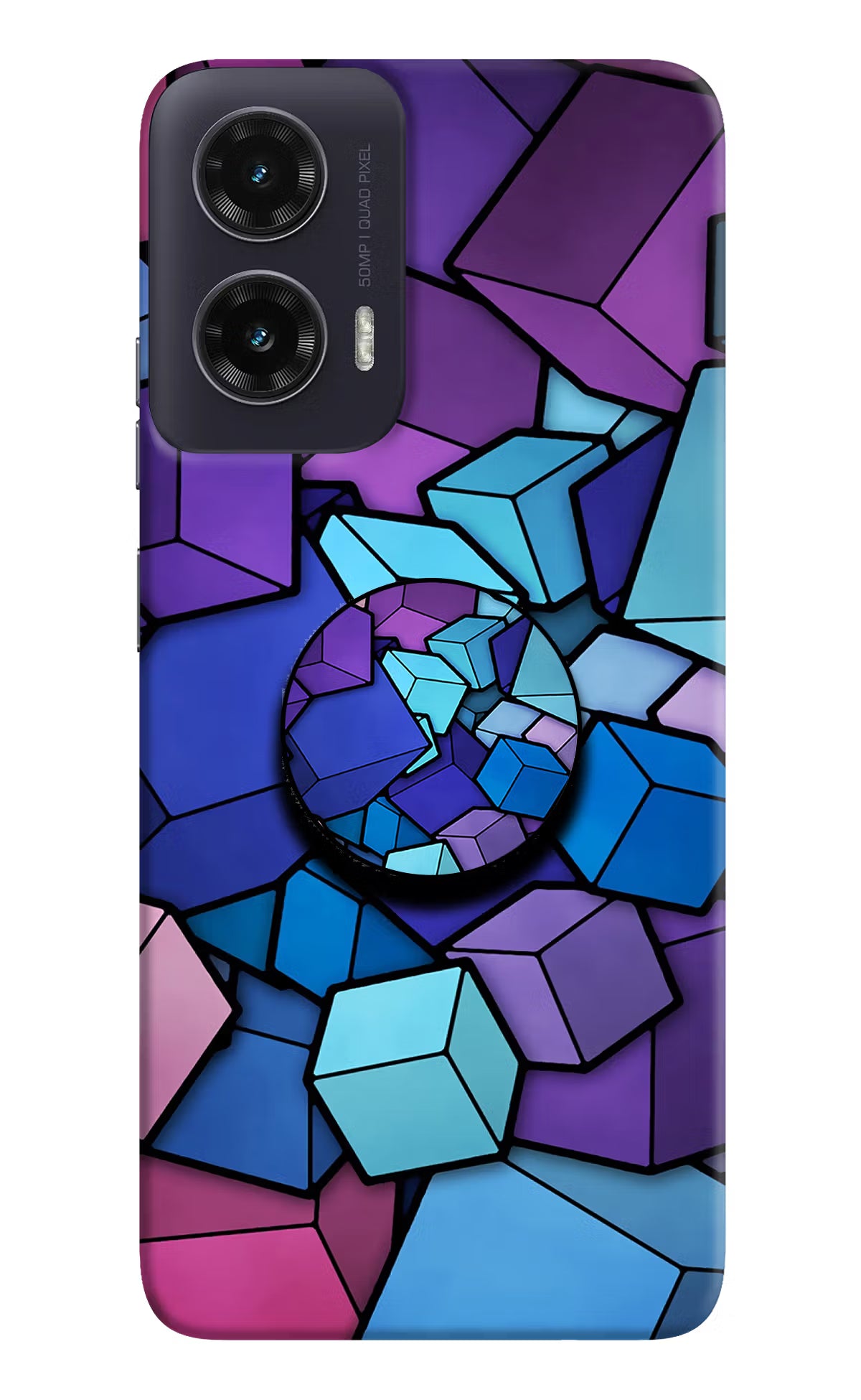Cubic Abstract Moto G35 5G Pop Case - Cubic Abstract Moto G35 5G Pop Case by Casekaro Cubic Abstract Moto G35 5G Pop Case by Casekaro