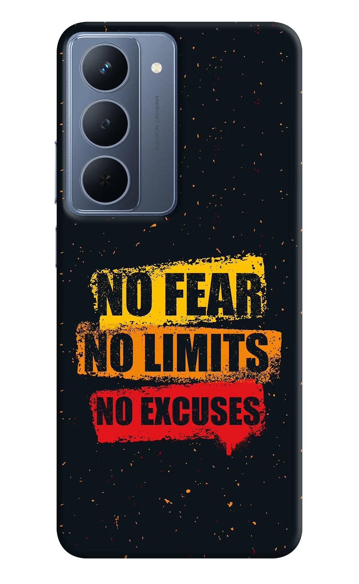 No Fear No Limits No Excuse Realme P3x 5G Back Cover - No Fear No Limits No Excuse Realme P3x 5G Back Cover No Fear No Limits No Excuse Realme P3x 5G Back Cover