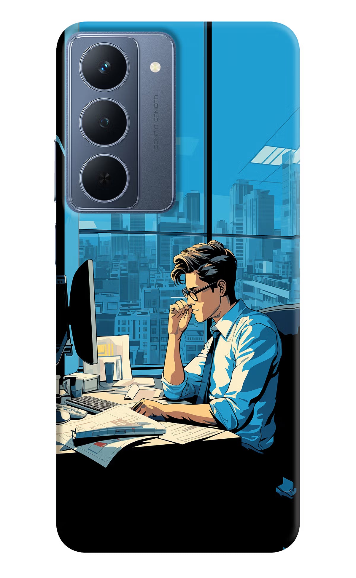 Focused Hustler (AI Generated) Realme P3x 5G Back Cover - Focused Hustler (AI Generated) Realme P3x 5G Back Cover Focused Hustler (AI Generated) Realme P3x 5G Back Cover