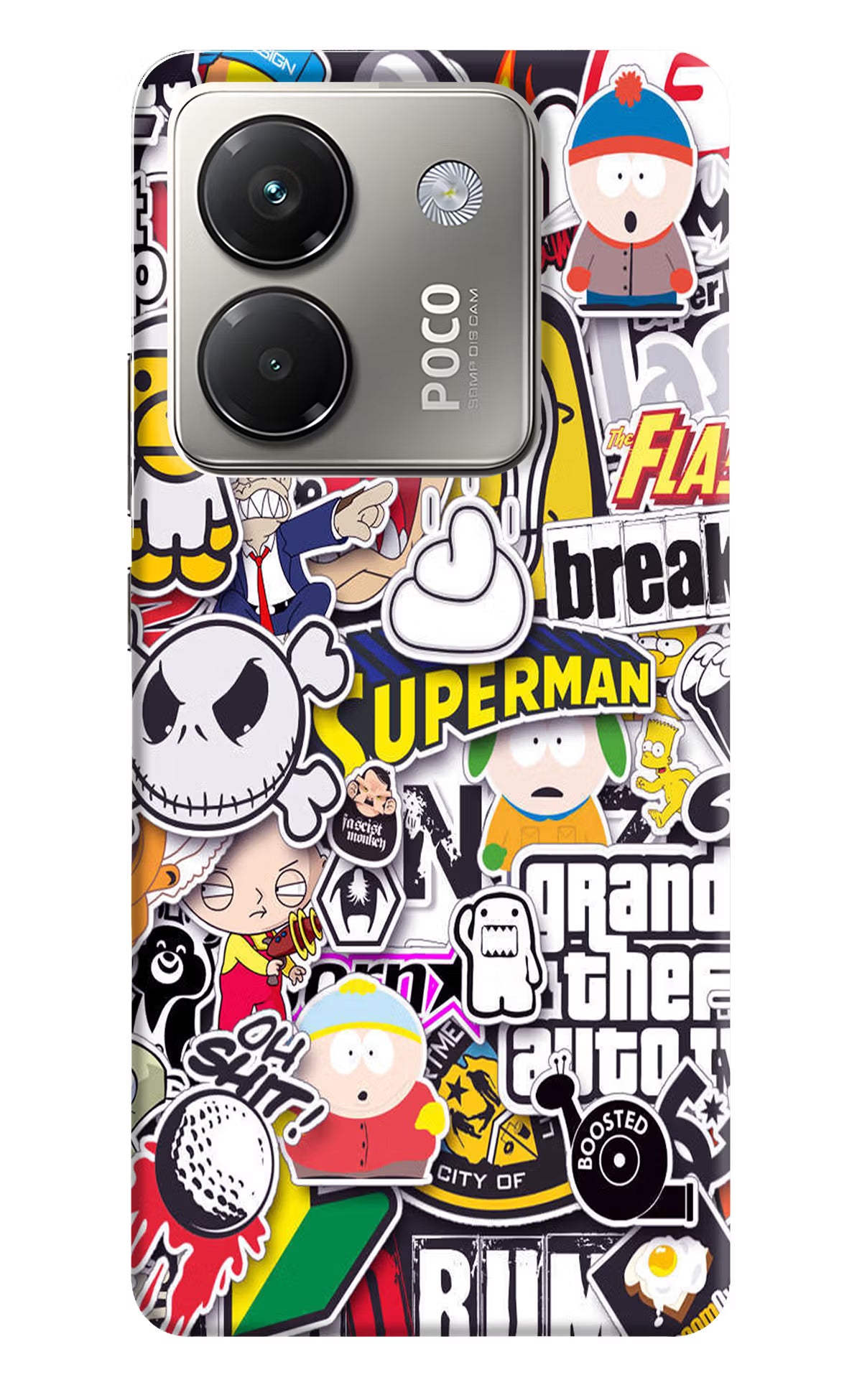 Sticker Bomb Poco M7 Pro 5G Back Cover - Sticker Bomb Poco M7 Pro 5G Back Cover Sticker Bomb Poco M7 Pro 5G Back Cover
