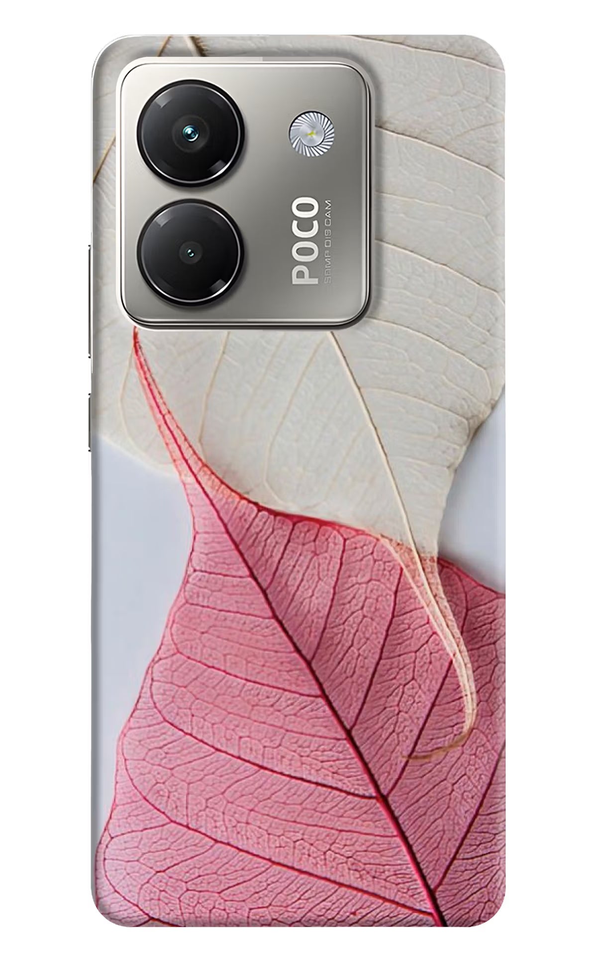 White Pink Leaf Poco M7 Pro 5G Back Cover - White Pink Leaf Poco M7 Pro 5G Back Cover White Pink Leaf Poco M7 Pro 5G Back Cover
