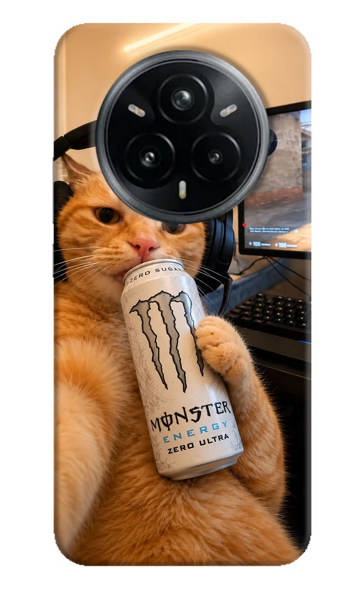 Gamer Cat Energy Realme 14 Pro Plus 5G Back Cover - Gamer Cat Energy Realme 14 Pro Plus 5G Back Cover Gamer Cat Energy Realme 14 Pro Plus 5G Back Cover