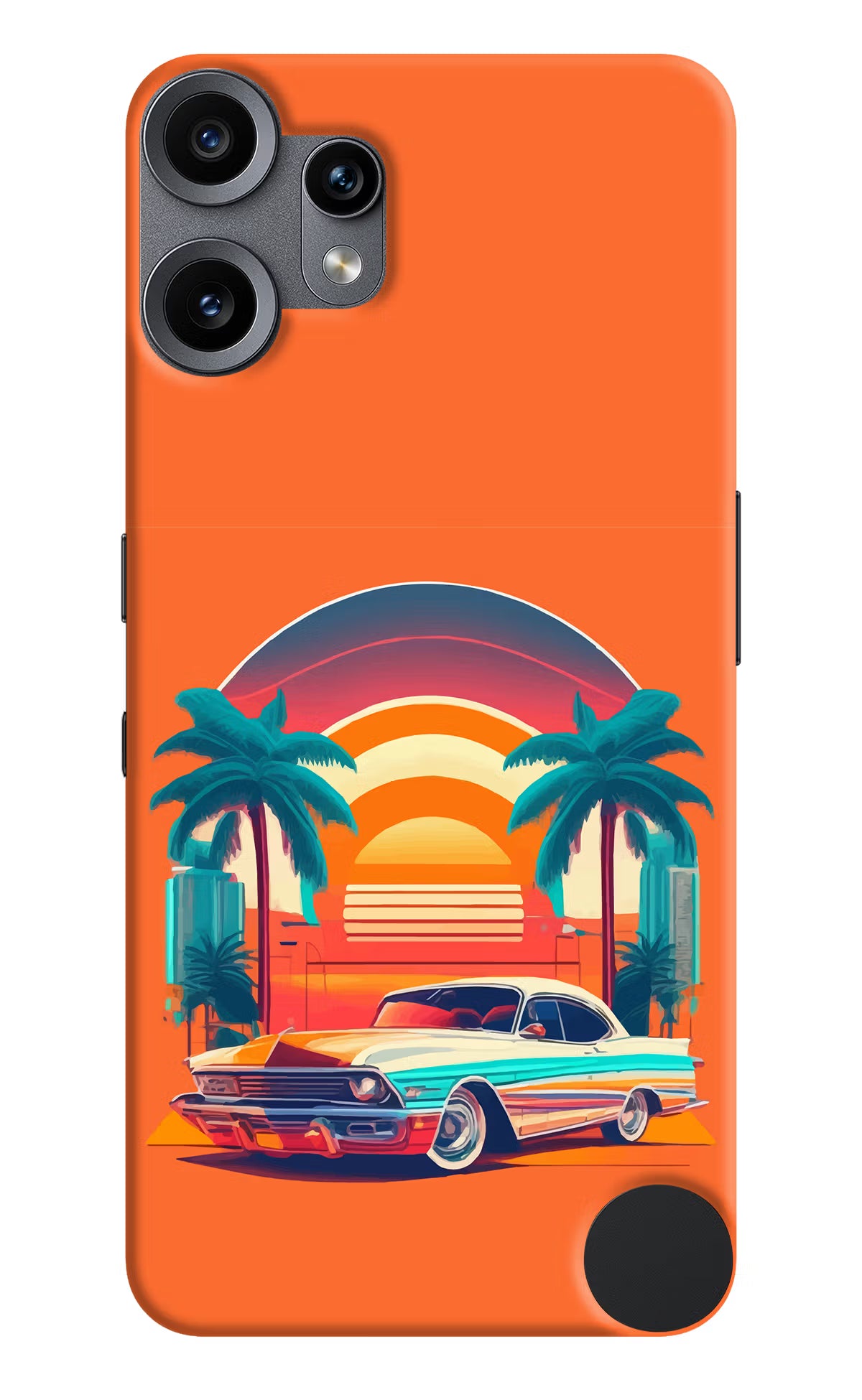 Palm Drive 80s CMF by Nothing Phone 2 Pro Back Cover - Palm Drive 80s CMF by Nothing Phone 2 Pro Hard Case Back Cover by Casekaro Palm Drive 80s CMF by Nothing Phone 2 Pro Hard Case Back Cover by Casekaro