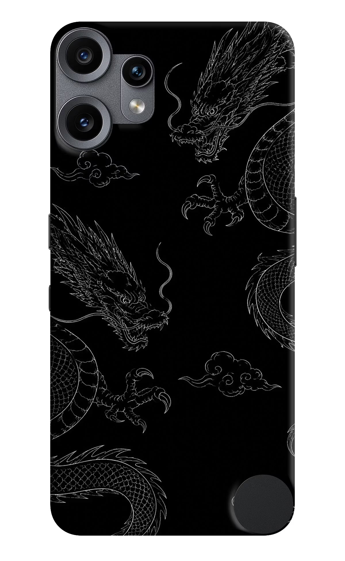 Twin Dragons CMF by Nothing Phone 2 Pro Back Cover - Twin Dragons CMF by Nothing Phone 2 Pro Hard Case Back Cover by Casekaro Twin Dragons CMF by Nothing Phone 2 Pro Hard Case Back Cover by Casekaro