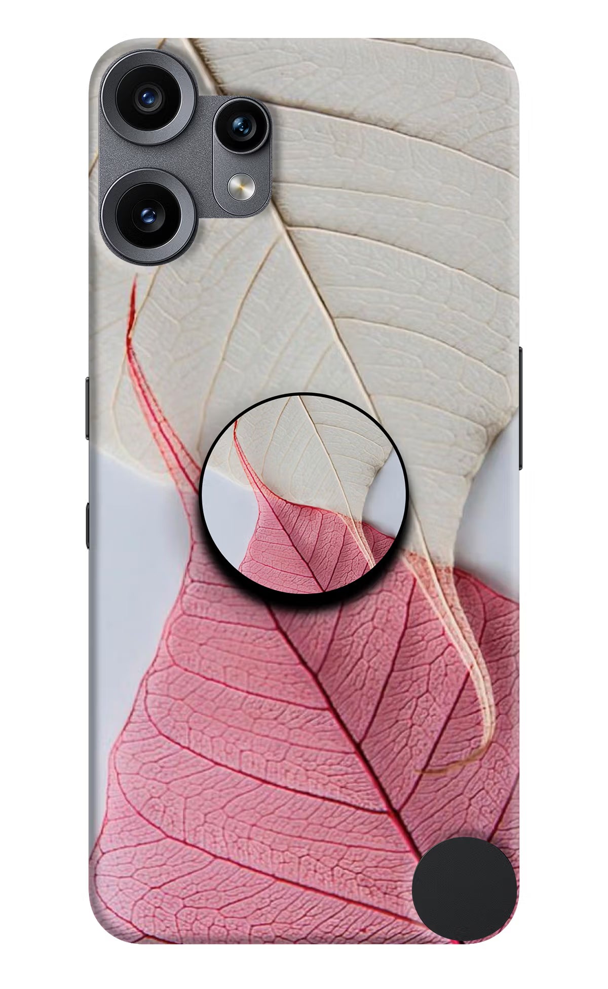 White Pink Leaf CMF by Nothing Phone 2 Pro Pop Case - White Pink Leaf CMF by Nothing Phone 2 Pro Pop Case by Casekaro White Pink Leaf CMF by Nothing Phone 2 Pro Pop Case by Casekaro