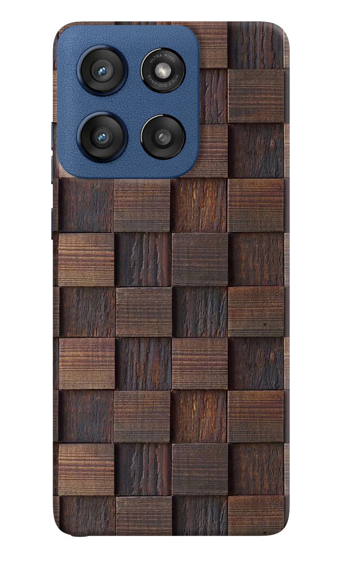 Wooden Cube Design Moto Edge 60 Stylus Hard Case Back Cover by Casekaro