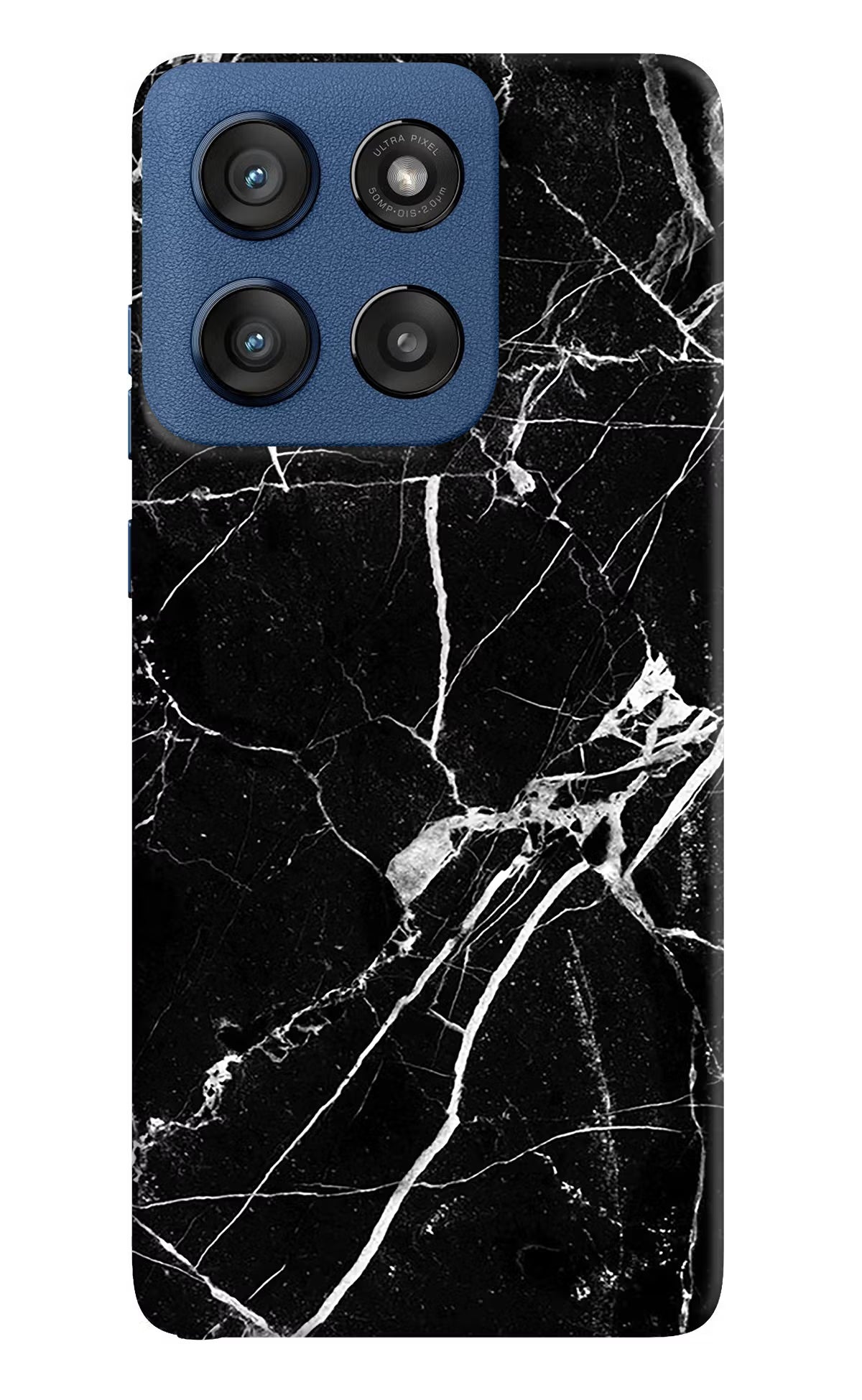 Black Marble Pattern Moto Edge 60 Stylus Hard Case Back Cover by Casekaro