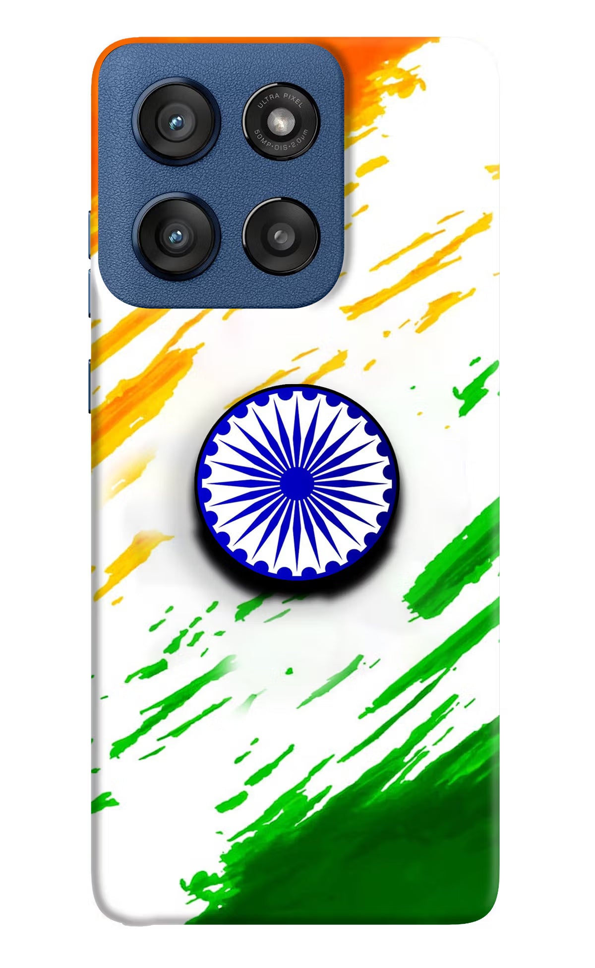Indian Flag Ashoka Chakra Moto Edge 60 Stylus Pop Case by Casekaro