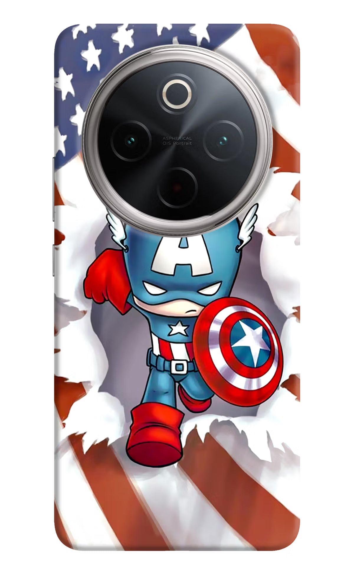 Captain America Vivo T4 5G Back Cover - Captain America Vivo T4 5G Hard Case Back Cover by Casekaro Captain America Vivo T4 5G Hard Case Back Cover by Casekaro