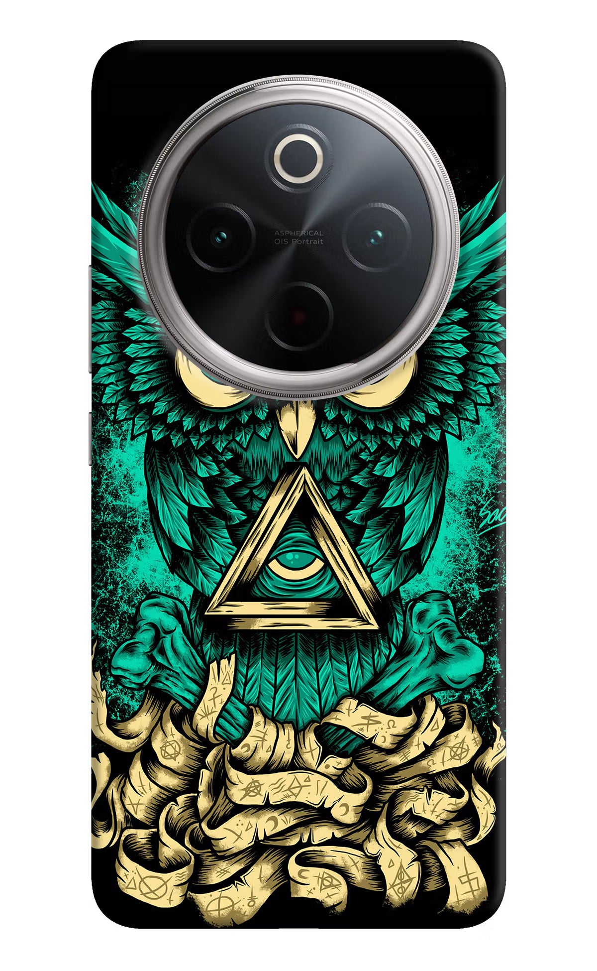 Green Owl Vivo T4 5G Back Cover - Green Owl Vivo T4 5G Hard Case Back Cover by Casekaro Green Owl Vivo T4 5G Hard Case Back Cover by Casekaro