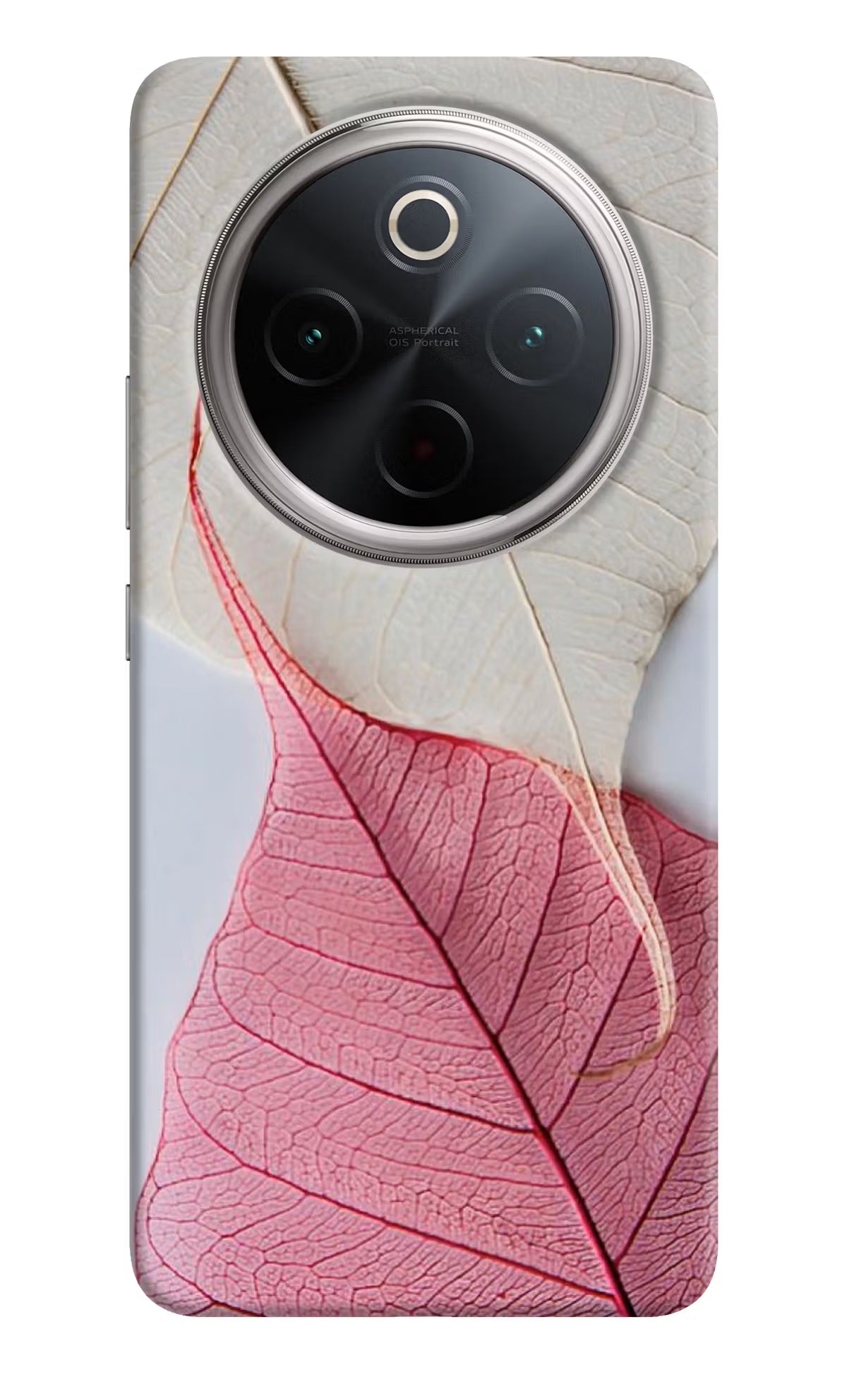 White Pink Leaf Vivo T4 5G Back Cover - White Pink Leaf Vivo T4 5G Hard Case Back Cover by Casekaro White Pink Leaf Vivo T4 5G Hard Case Back Cover by Casekaro