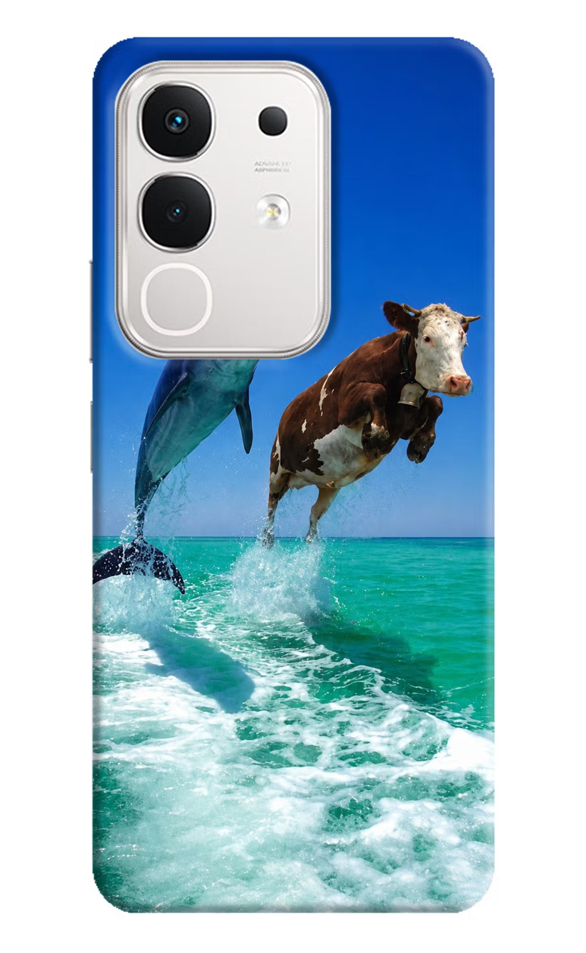 Dolphin vs Cow iQOO Z10x 5G Back Cover - Dolphin vs Cow iQOO Z10x 5G Back Cover Dolphin vs Cow iQOO Z10x 5G Back Cover