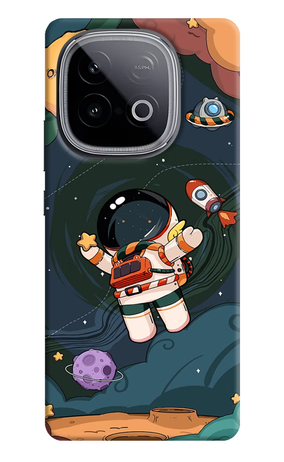 Cartoon Astronaut iQOO Neo 10 Hard Case Back Cover by Casekaro