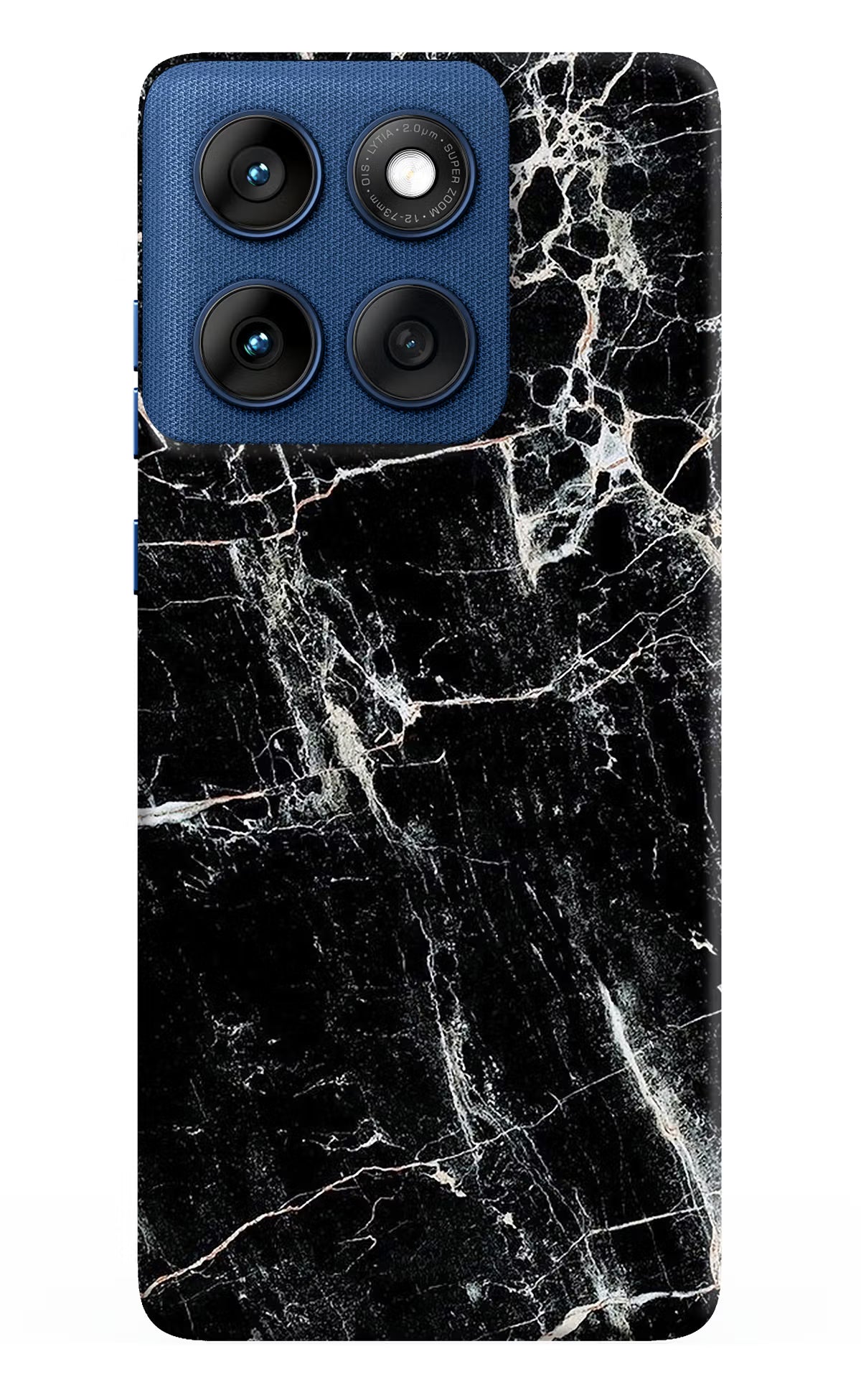 Black Marble Texture Moto Edge 60 Hard Case Back Cover by Casekaro