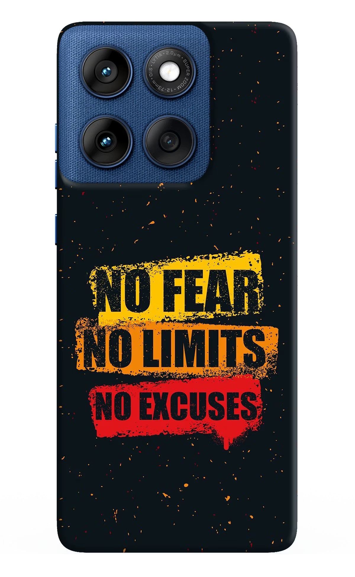 No Fear No Limits No Excuse Moto Edge 60 Back Cover - No Fear No Limits No Excuse Moto Edge 60 Hard Case Back Cover by Casekaro No Fear No Limits No Excuse Moto Edge 60 Hard Case Back Cover by Casekaro