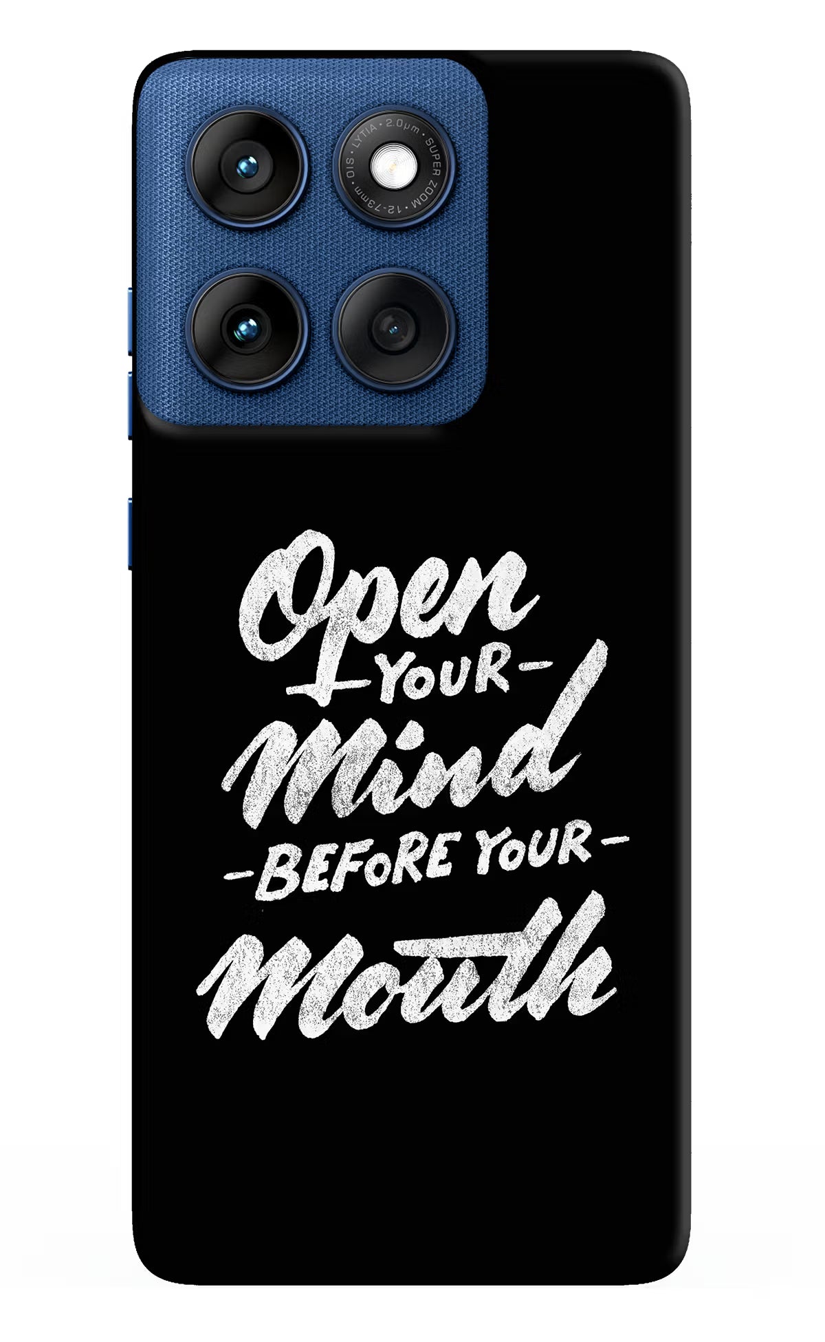 Open Your Mind Before Your Mouth Moto Edge 60 Back Cover - Open Your Mind Before Your Mouth Moto Edge 60 Hard Case Back Cover by Casekaro Open Your Mind Before Your Mouth Moto Edge 60 Hard Case Back Cover by Casekaro