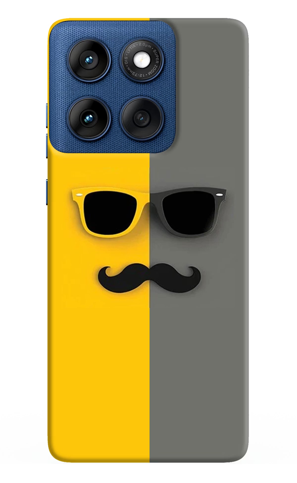 Sunglasses with Mustache Moto Edge 60 Back Cover - Sunglasses with Mustache Moto Edge 60 Hard Case Back Cover by Casekaro Sunglasses with Mustache Moto Edge 60 Hard Case Back Cover by Casekaro