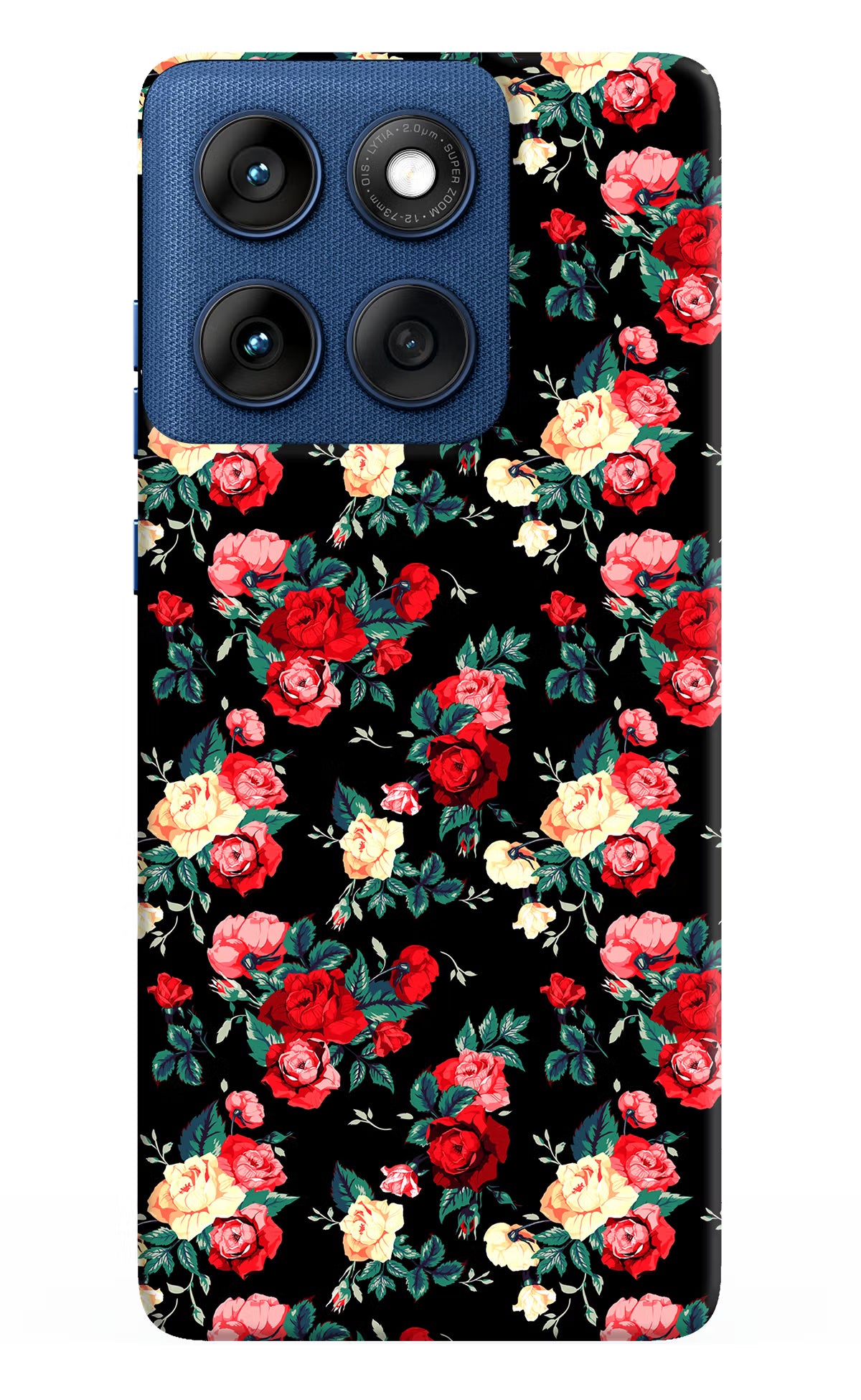 Rose Pattern Moto Edge 60 Hard Case Back Cover by Casekaro