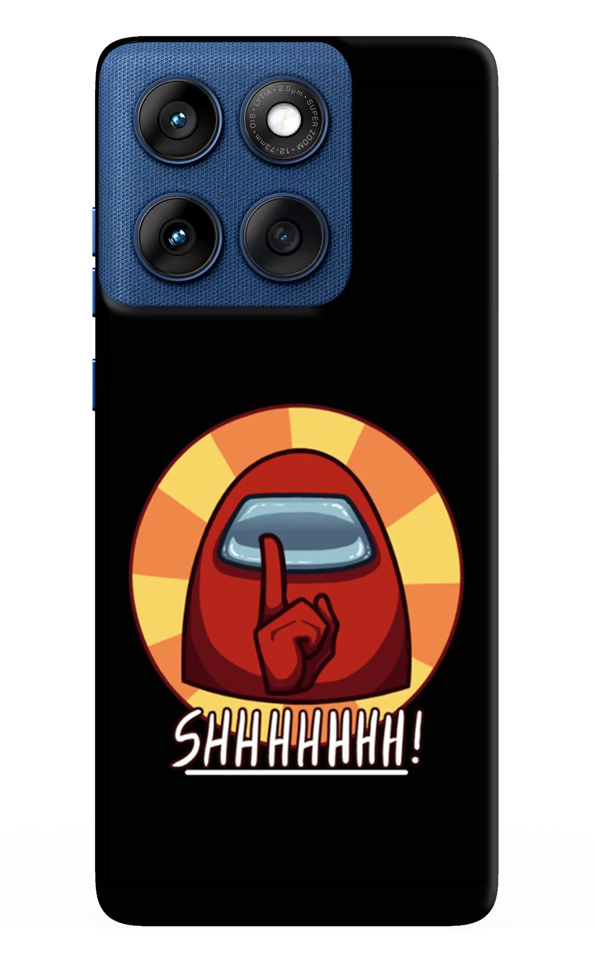 Among Us Shhh! Moto Edge 60 Back Cover - Among Us Shhh! Moto Edge 60 Hard Case Back Cover by Casekaro Among Us Shhh! Moto Edge 60 Hard Case Back Cover by Casekaro