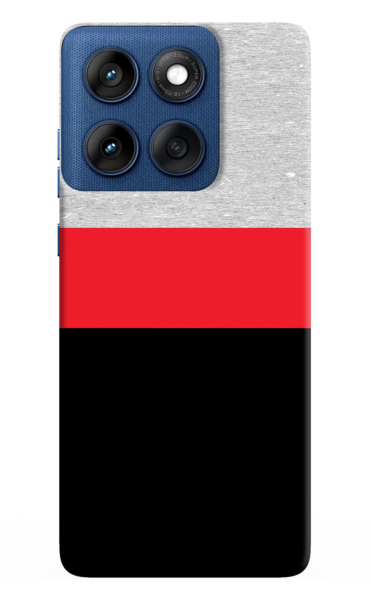 Tri Color Pattern Moto Edge 60 Back Cover - Tri Color Pattern Moto Edge 60 Hard Case Back Cover by Casekaro Tri Color Pattern Moto Edge 60 Hard Case Back Cover by Casekaro