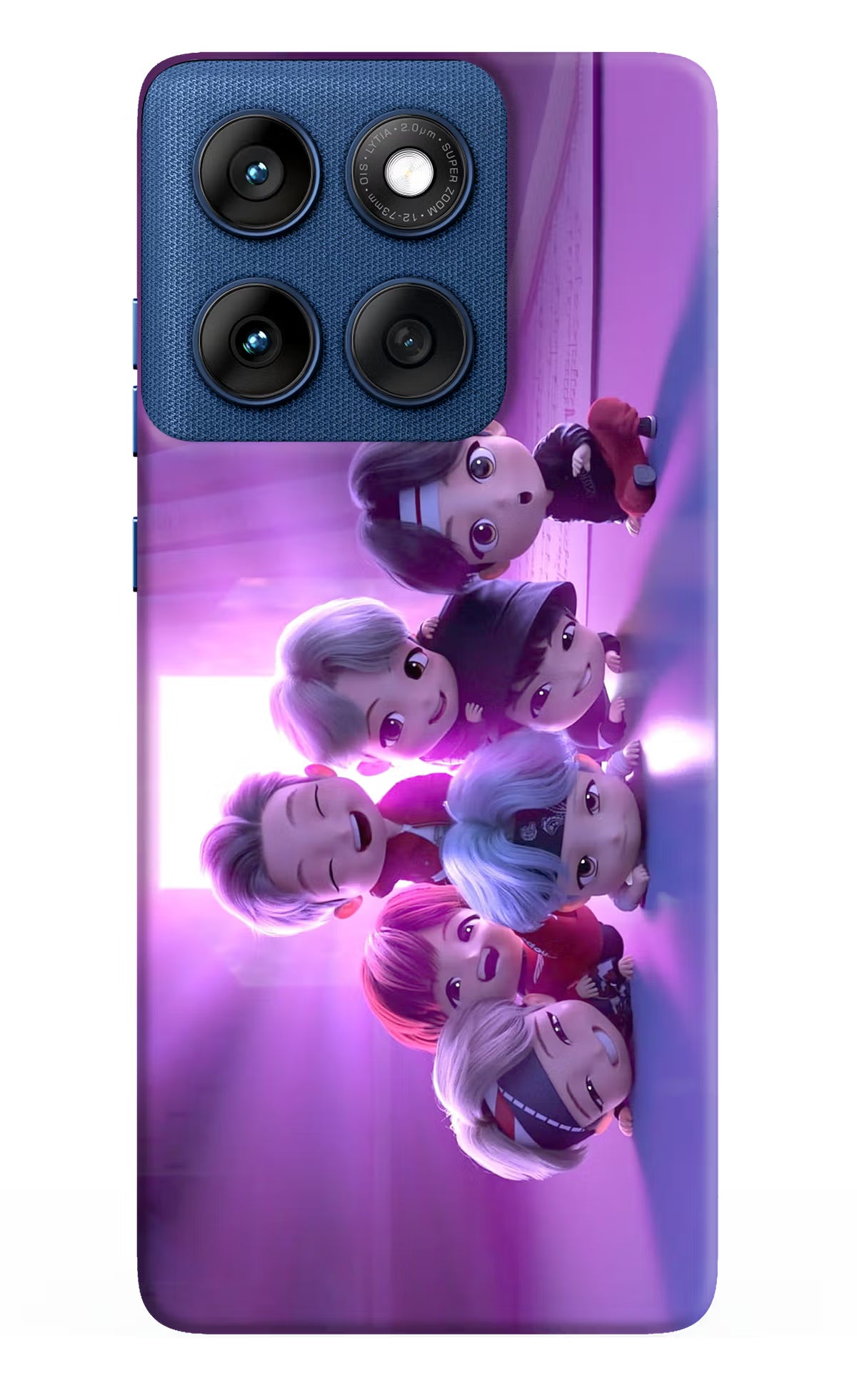 BTS Chibi Moto Edge 60 Back Cover - BTS Chibi Moto Edge 60 Hard Case Back Cover by Casekaro BTS Chibi Moto Edge 60 Hard Case Back Cover by Casekaro