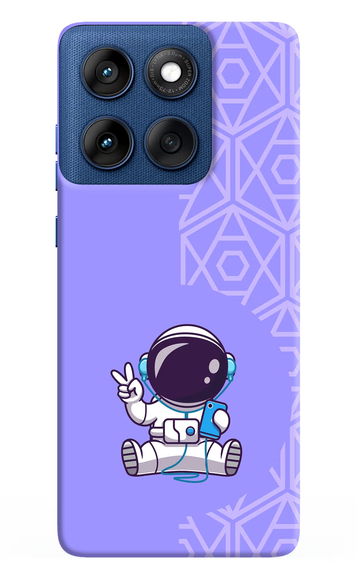 Cute Astronaut Chilling Moto Edge 60 Hard Case Back Cover by Casekaro