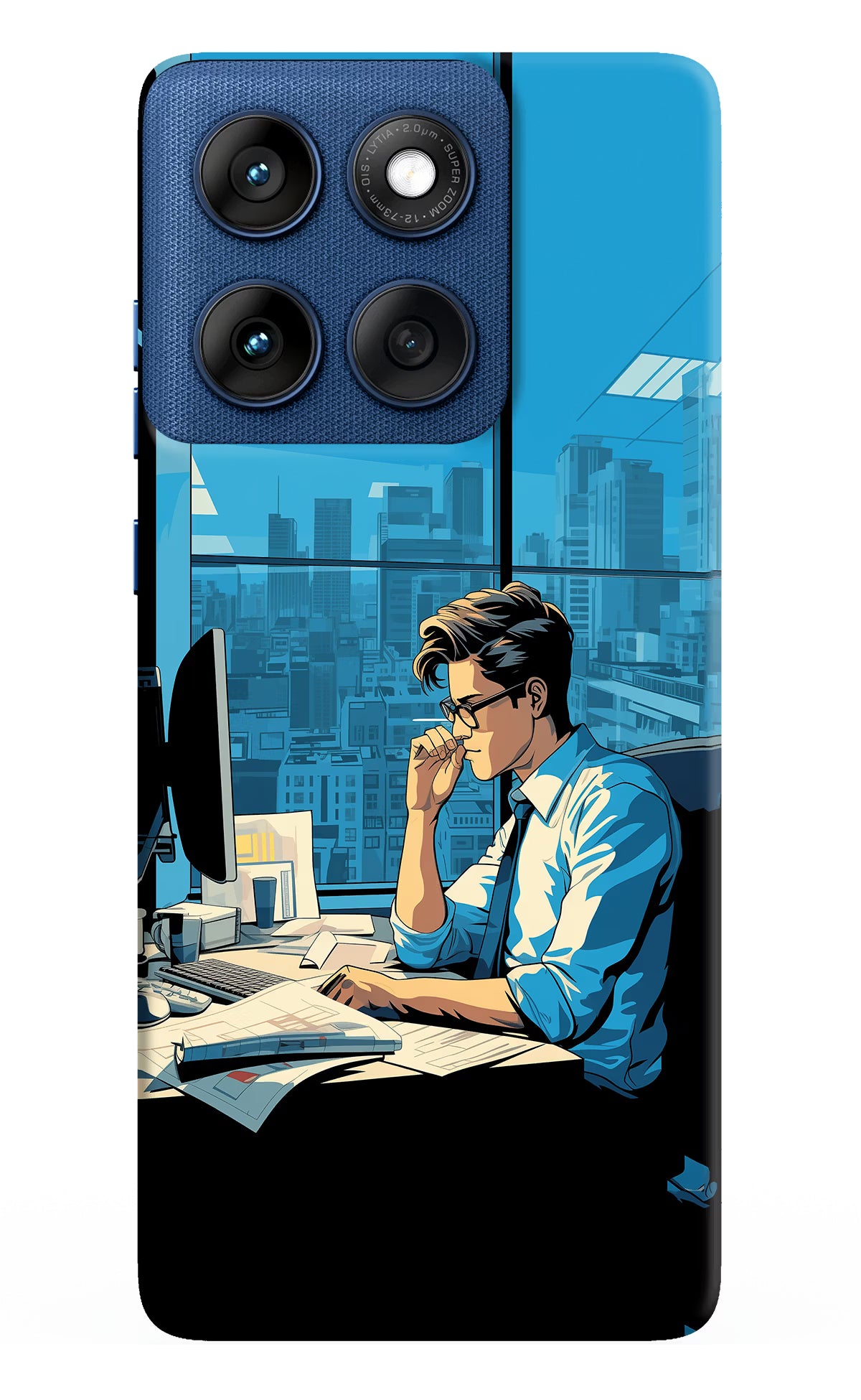 Focused Hustler (AI Generated) Moto Edge 60 Back Cover - Focused Hustler (AI Generated) Moto Edge 60 Hard Case Back Cover by Casekaro Focused Hustler (AI Generated) Moto Edge 60 Hard Case Back Cover by Casekaro