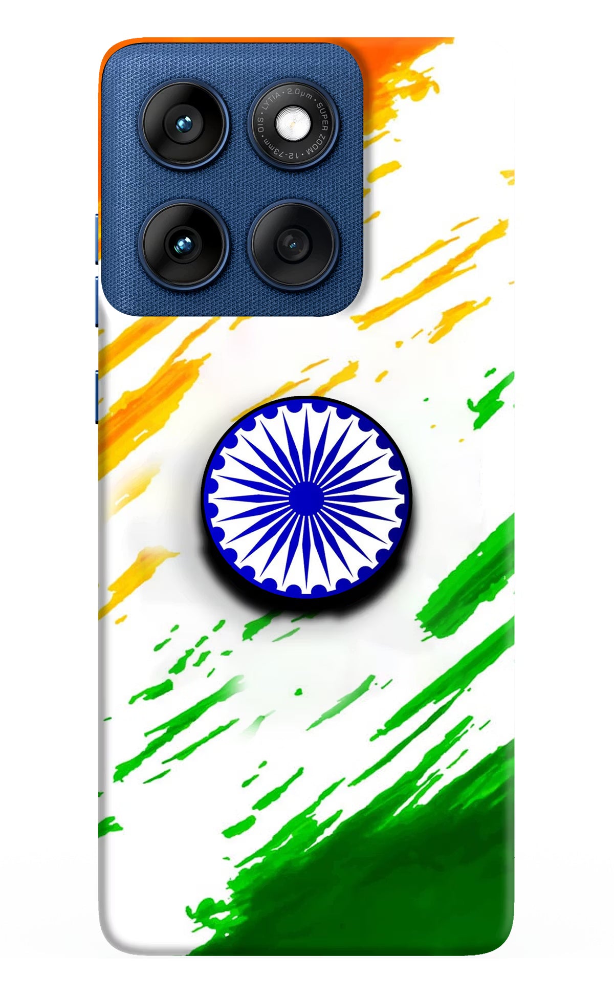 Indian Flag Ashoka Chakra Moto Edge 60 Pop Case - Indian Flag Ashoka Chakra Moto Edge 60 Pop Case by Casekaro Indian Flag Ashoka Chakra Moto Edge 60 Pop Case by Casekaro