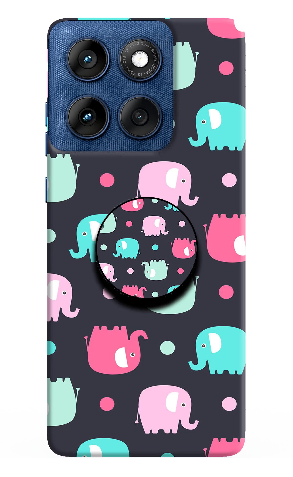 Baby Elephants Moto Edge 60 Pop Case - Baby Elephants Moto Edge 60 Pop Case by Casekaro Baby Elephants Moto Edge 60 Pop Case by Casekaro