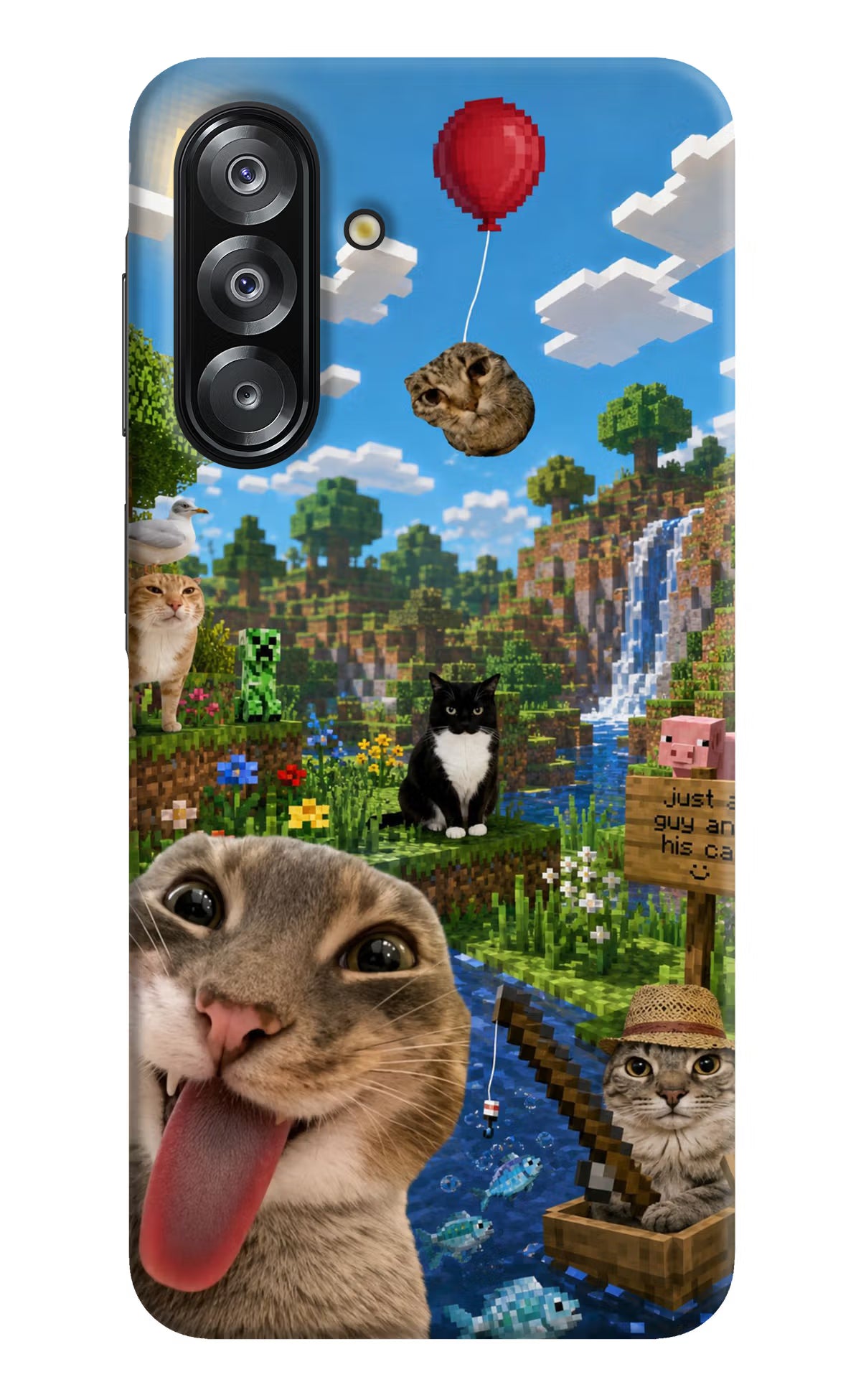 Minecraft Cat Chaos Samsung A26 Back Cover - Minecraft Cat Chaos Samsung A26 Back Cover Minecraft Cat Chaos Samsung A26 Back Cover