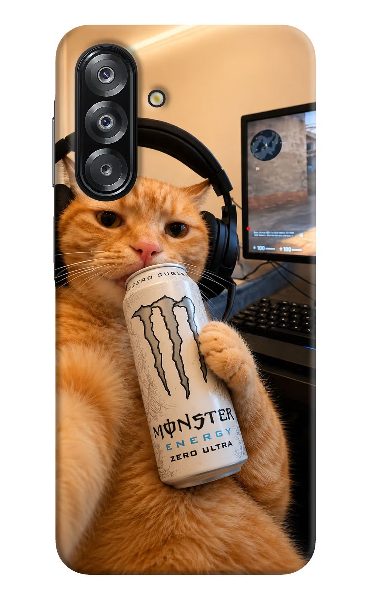 Gamer Cat Energy Samsung A26 Back Cover - Gamer Cat Energy Samsung A26 Back Cover Gamer Cat Energy Samsung A26 Back Cover