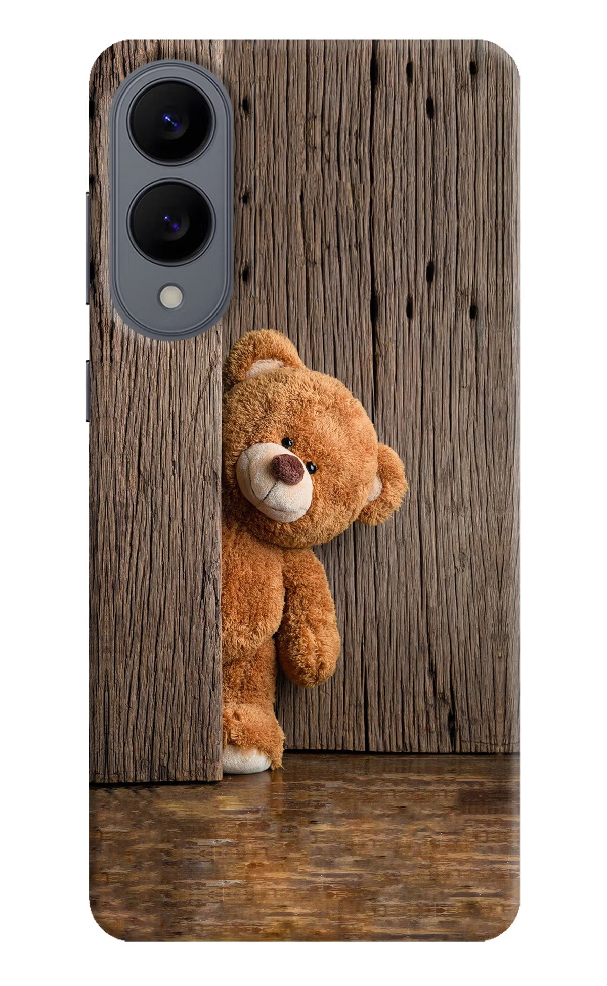 Teddy Wooden Samsung S25 Edge Back Cover - Teddy Wooden Samsung S25 Edge Hard Case Back Cover by Casekaro Teddy Wooden Samsung S25 Edge Hard Case Back Cover by Casekaro