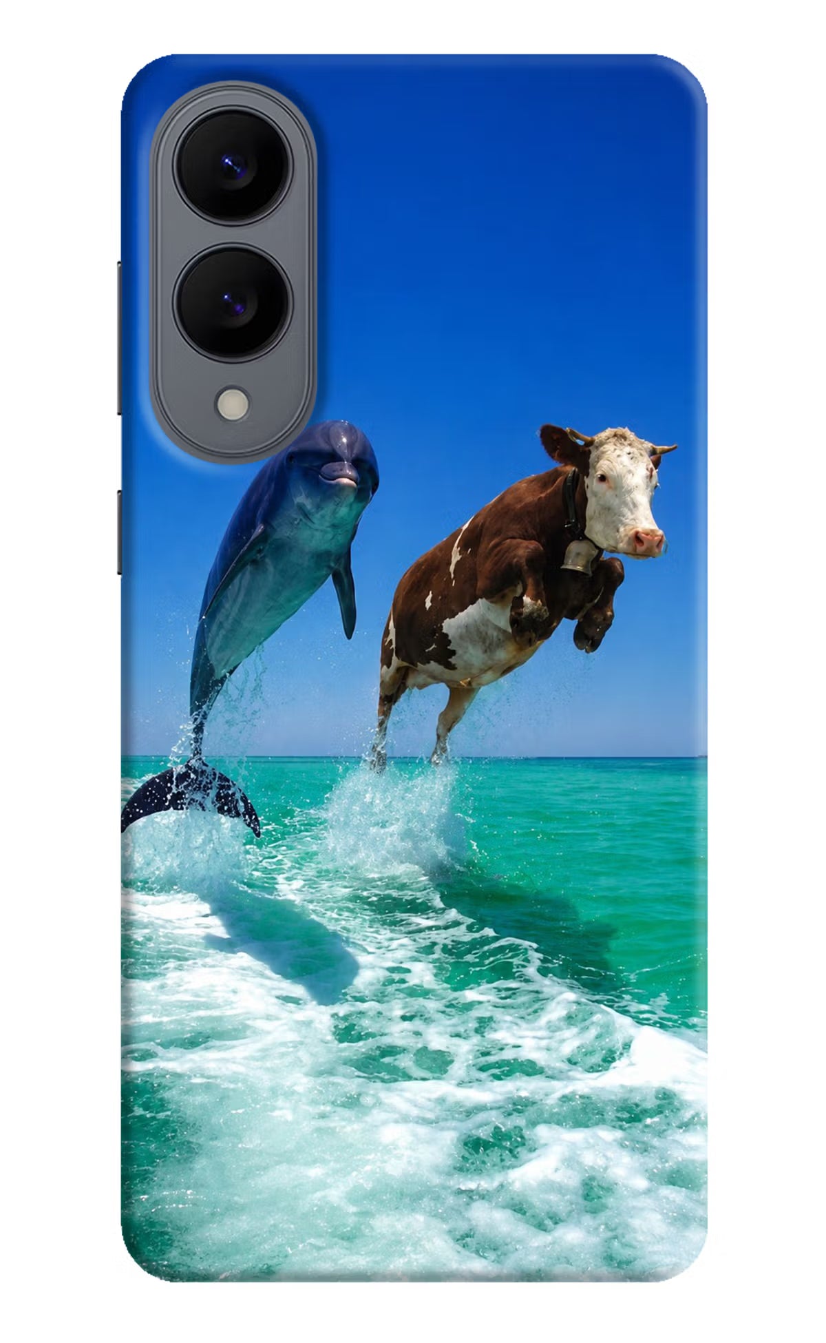 Dolphin vs Cow Samsung S25 Edge Back Cover - Dolphin vs Cow Samsung S25 Edge Back Cover Dolphin vs Cow Samsung S25 Edge Back Cover
