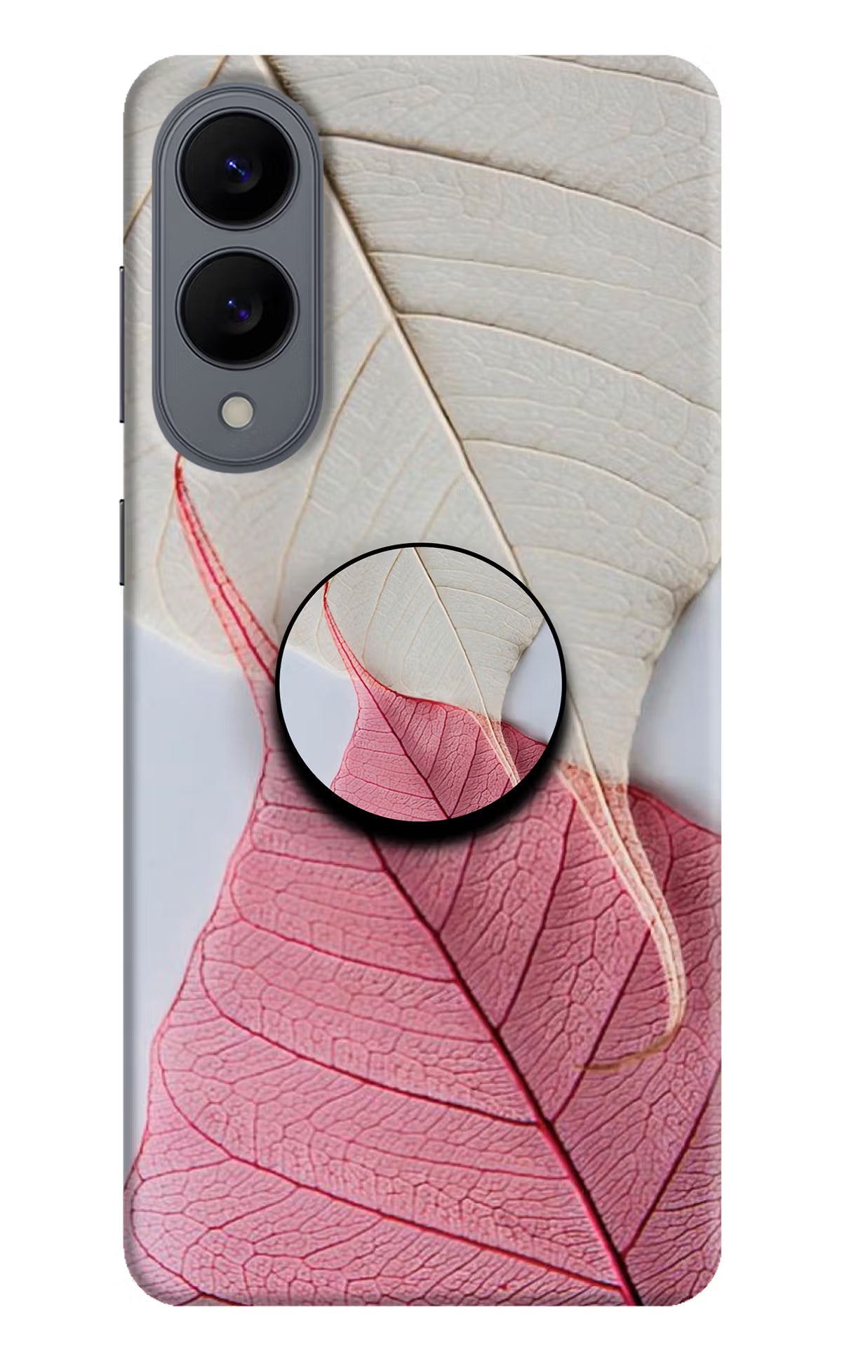 White Pink Leaf Samsung S25 Edge Pop Case - White Pink Leaf Samsung S25 Edge Pop Case by Casekaro White Pink Leaf Samsung S25 Edge Pop Case by Casekaro
