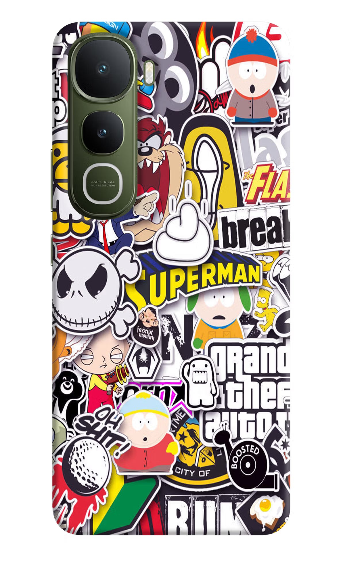 Sticker Bomb Vivo Y400 5G Back Cover - Sticker Bomb Vivo Y400 5G Hard Case Back Cover by Casekaro Sticker Bomb Vivo Y400 5G Hard Case Back Cover by Casekaro