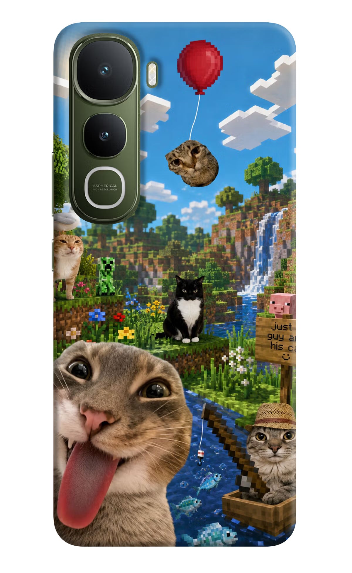 Minecraft Cat Chaos Vivo Y400 5G Back Cover - Minecraft Cat Chaos Vivo Y400 5G Back Cover Minecraft Cat Chaos Vivo Y400 5G Back Cover