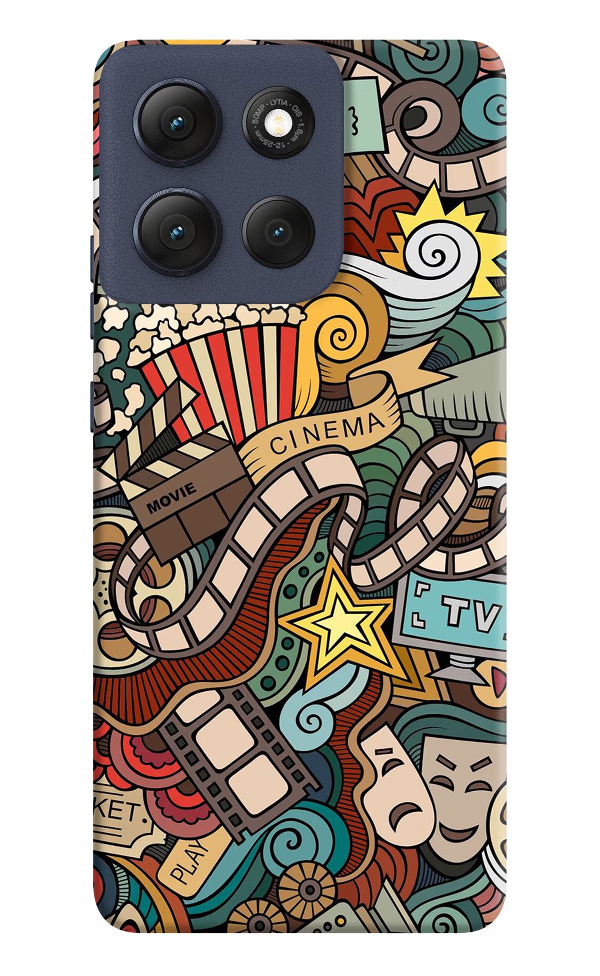 Cinema Abstract Moto G86 Power Back Cover - Cinema Abstract Moto G86 Power Hard Case Back Cover by Casekaro Cinema Abstract Moto G86 Power Hard Case Back Cover by Casekaro