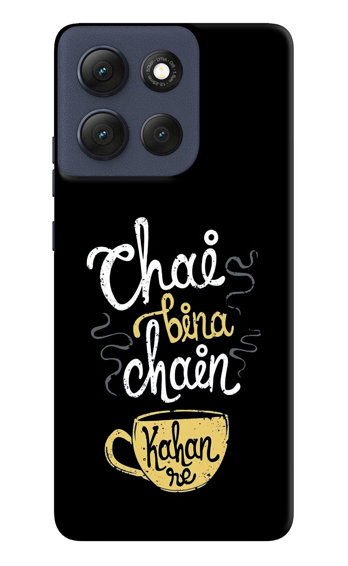 Chai Bina Chain Kaha Re Moto G86 Power Back Cover - Chai Bina Chain Kaha Re Moto G86 Power Hard Case Back Cover by Casekaro Chai Bina Chain Kaha Re Moto G86 Power Hard Case Back Cover by Casekaro