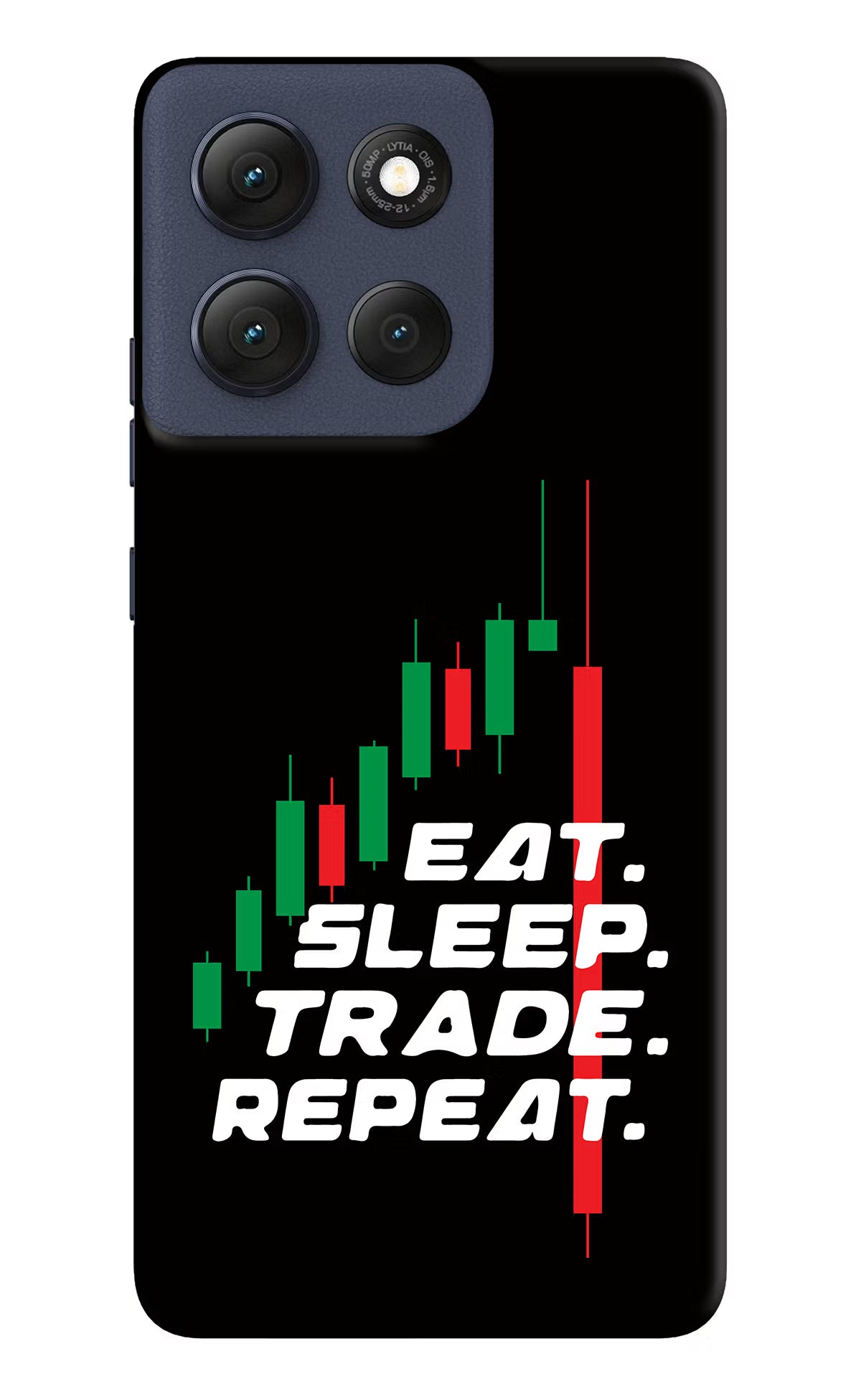 Eat Sleep Trade Repeat Moto G86 Power Back Cover - Eat Sleep Trade Repeat Moto G86 Power Hard Case Back Cover by Casekaro Eat Sleep Trade Repeat Moto G86 Power Hard Case Back Cover by Casekaro