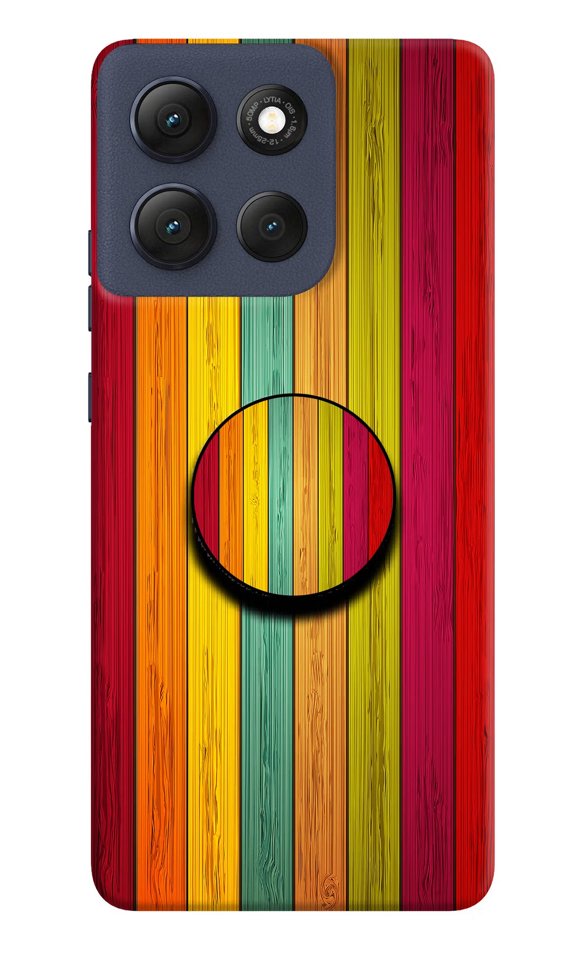 Multicolor Wooden Moto G86 Power Pop Case - Multicolor Wooden Moto G86 Power Pop Case by Casekaro Multicolor Wooden Moto G86 Power Pop Case by Casekaro
