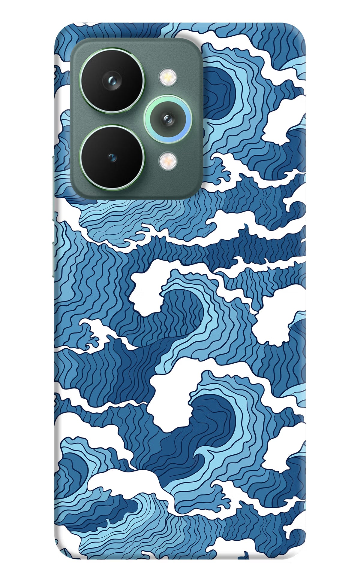 Blue Waves Realme 15 Pro Back Cover - Blue Waves Realme 15 Pro Hard Case Back Cover by Casekaro Blue Waves Realme 15 Pro Hard Case Back Cover by Casekaro