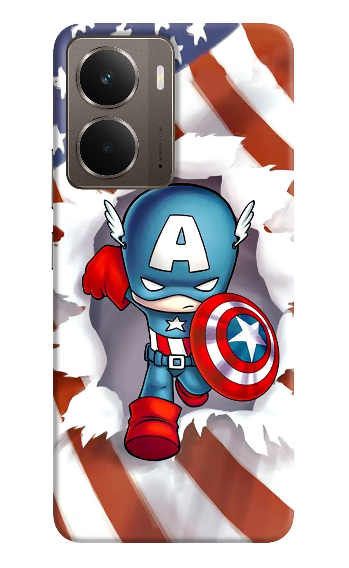Captain America Realme P3 Back Cover - Captain America Realme P3 Hard Case Back Cover by Casekaro Captain America Realme P3 Hard Case Back Cover by Casekaro
